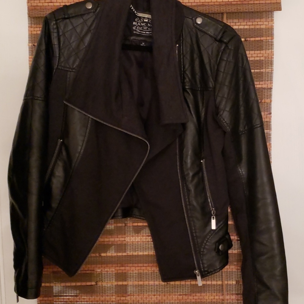 Blanc Noir faux leather jacket size M